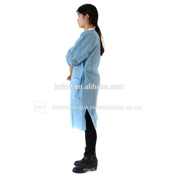 SMS PP super soft material made dental Lab coat with knitted cuff and collar